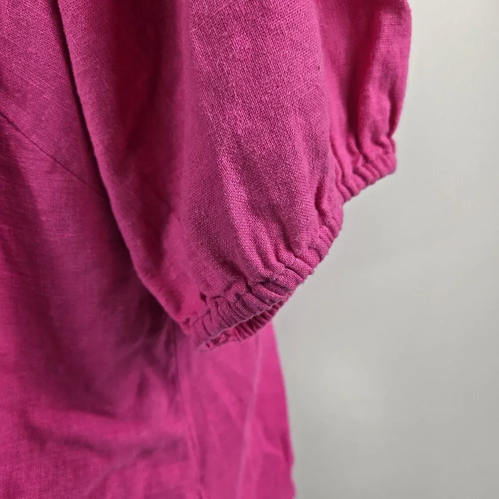 Michael Kors Women's Size‎ XL Pink Drawstring Front Blouse NWT